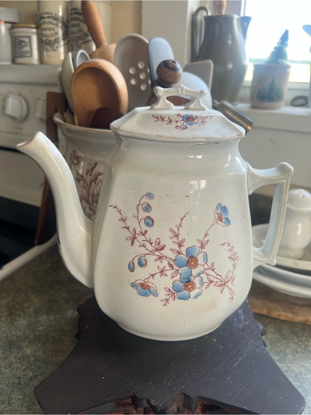 Antique Dresden China Co. Ironstone Coffee Pot